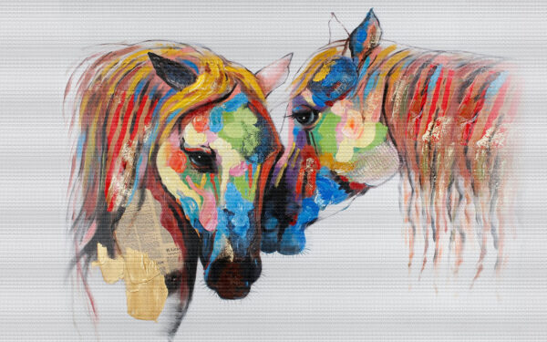 Painting of horses with colorful paint on them u33647p 600x375 - Painting of horses with colorful paint on them