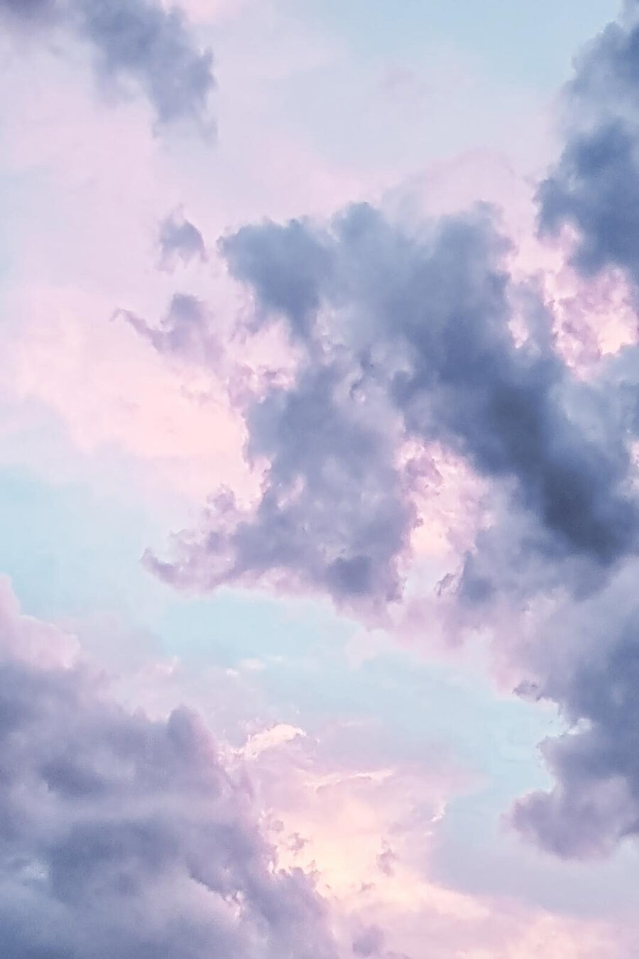 Wall murals Cloudy sky with pink and blue clouds - Image 3