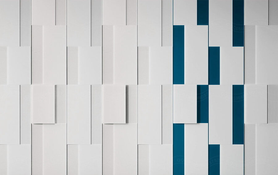 White rectangular object with blue lines