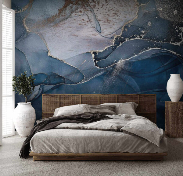 Abstract ocean waves with metallic lines. Abstract ocean waves with metallic lines.