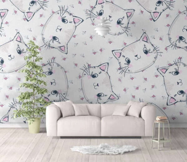 Pattern of cats on a white background Pattern of cats on a white background