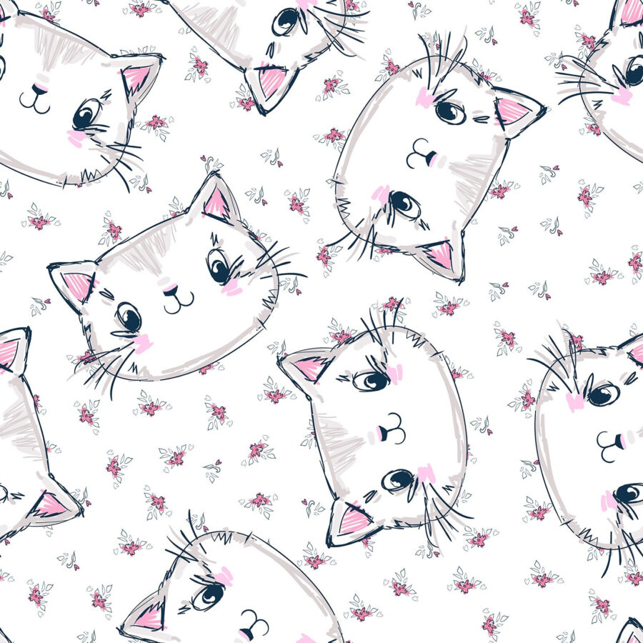 Pattern of cats on a white background Pattern of cats on a white background