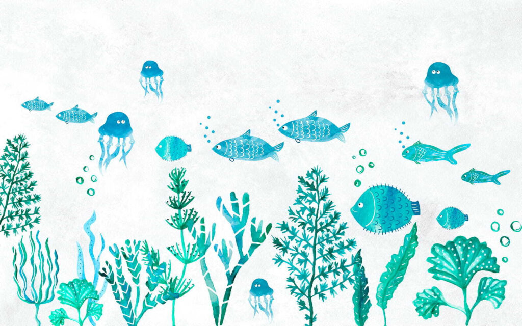 A group of fish and jellyfish u32524p 1024x640 - A group of fish and jellyfish - tegory