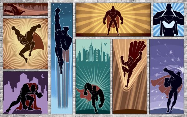 Collection of superhero posters Collection of superhero posters