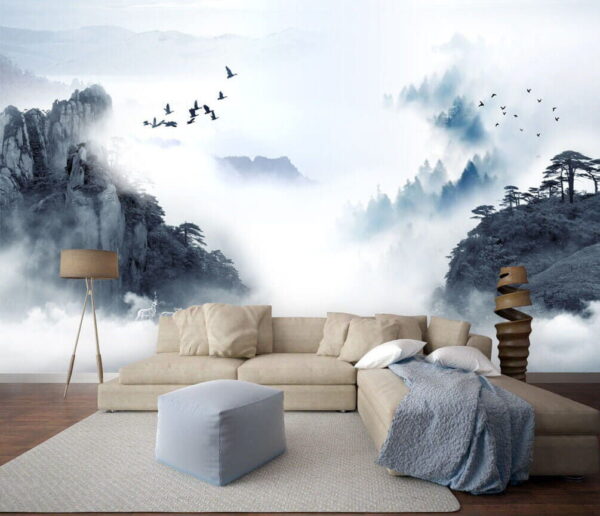 Birds flying over a mountain Birds flying over a mountain