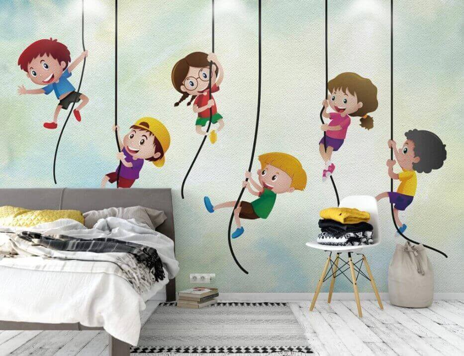 u32016pir1m - Group of kids climbing on ropes - tegory