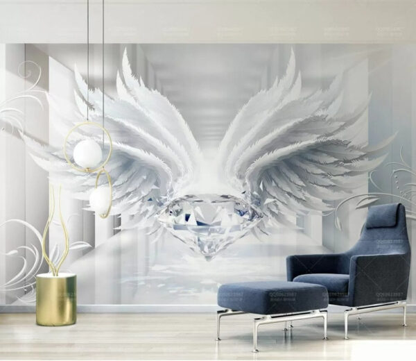 Diamond with wings in a room Diamond with wings in a room