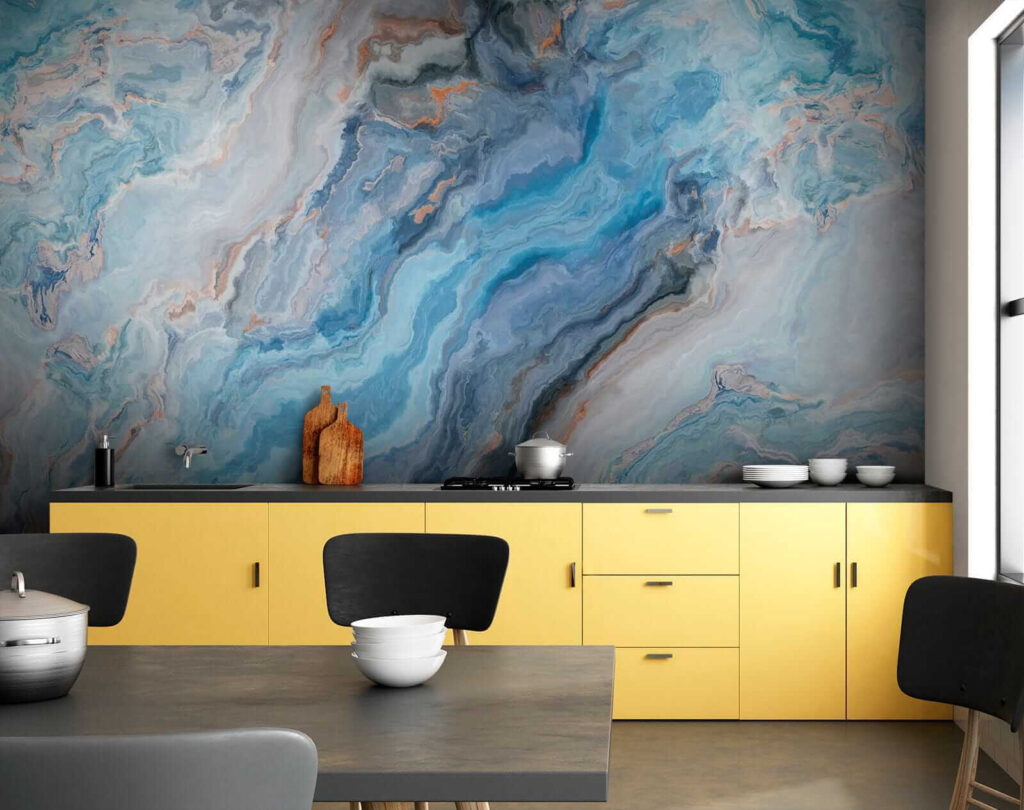 Dynamic patterns in calming blue hues