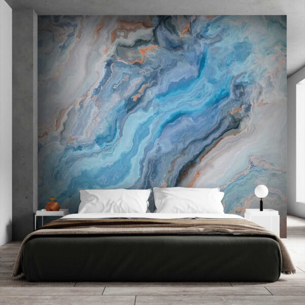 Dynamic patterns in calming blue hues. Dynamic patterns in calming blue hues.