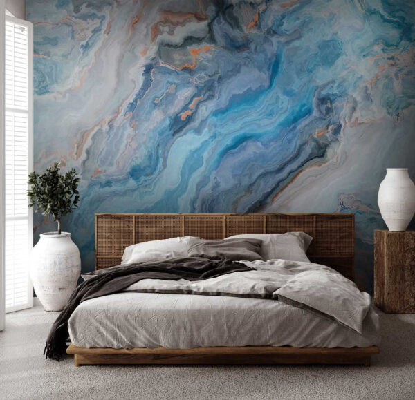 Dynamic patterns in calming blue hues. Dynamic patterns in calming blue hues.