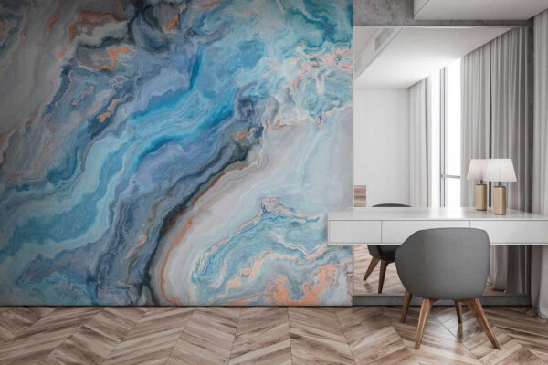Dynamic patterns in calming blue hues. Dynamic patterns in calming blue hues.