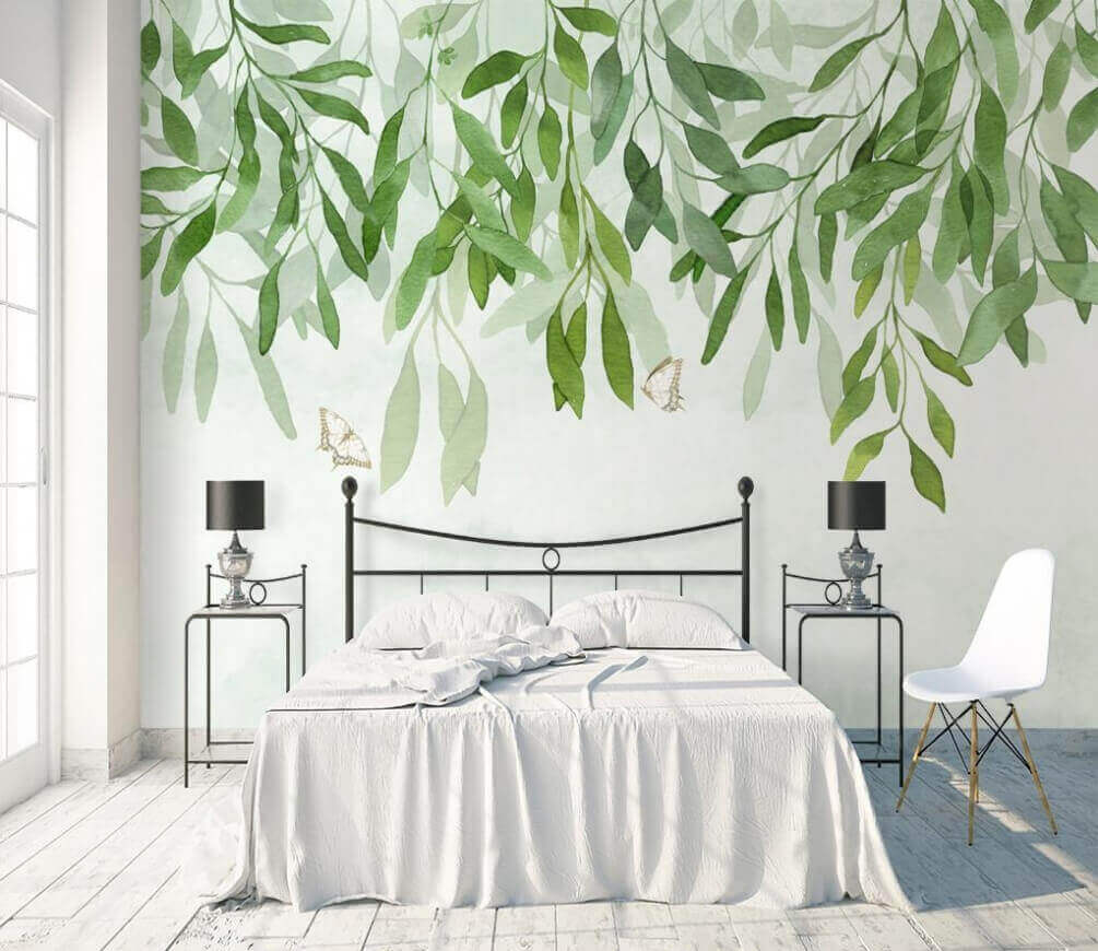 Painting of leaves and butterflies u28926pib1m - Painting of leaves and butterflies - tegory