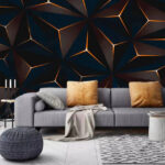 Wall murals Black and orange triangle pattern
