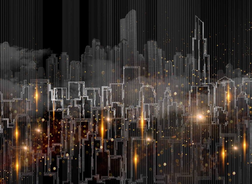 Drawing of a city Drawing of a city