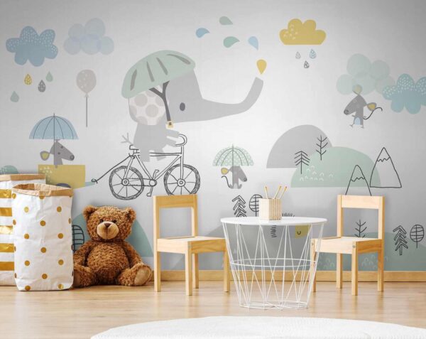 Cartoon elephant riding a bicycle Cartoon elephant riding a bicycle