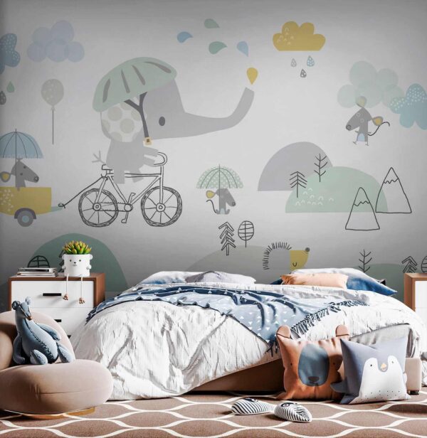 Cartoon elephant riding a bicycle Cartoon elephant riding a bicycle