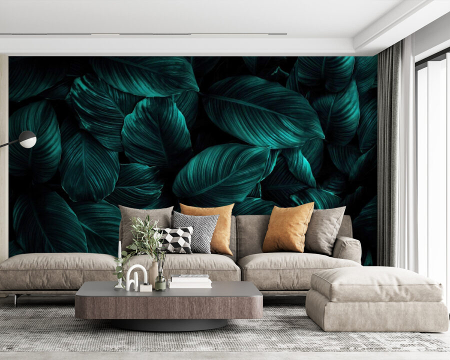 Group of dark green leaves Group of dark green leaves