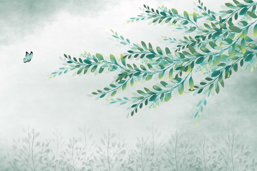 Wall murals Green leaves on a branch - Image 2