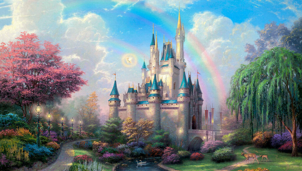 Castle with a rainbow in the sky Castle with a rainbow in the sky