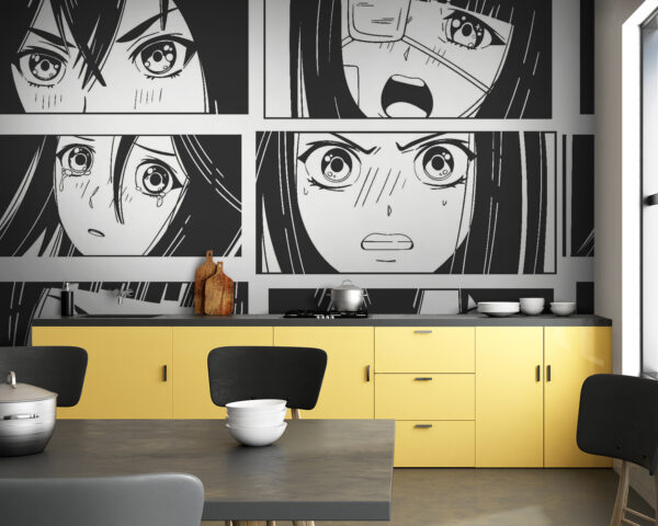 Collage of a cartoon girl Collage of a cartoon girl