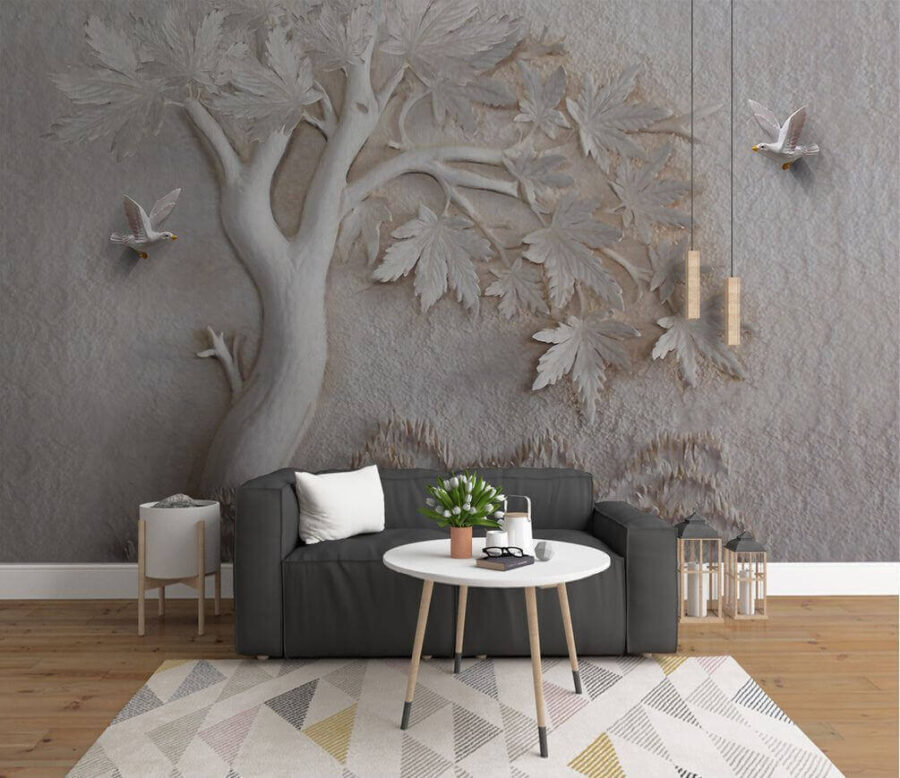 Bird flying over a tree