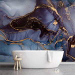 Wall murals Elegant Sapphire and Metallic Streams