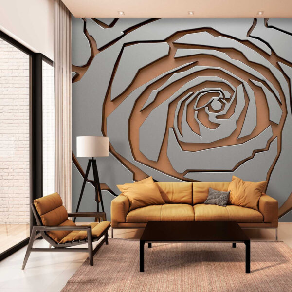 Abstract rose design in metallic texture Abstract rose design in metallic texture