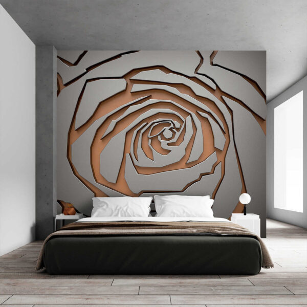 Abstract rose design in metallic texture Abstract rose design in metallic texture