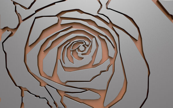 Abstract rose design in metallic texture Abstract rose design in metallic texture