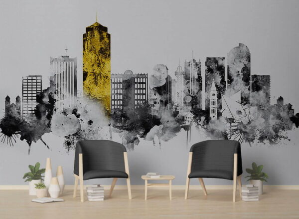 Black and white cityscape Black and white cityscape