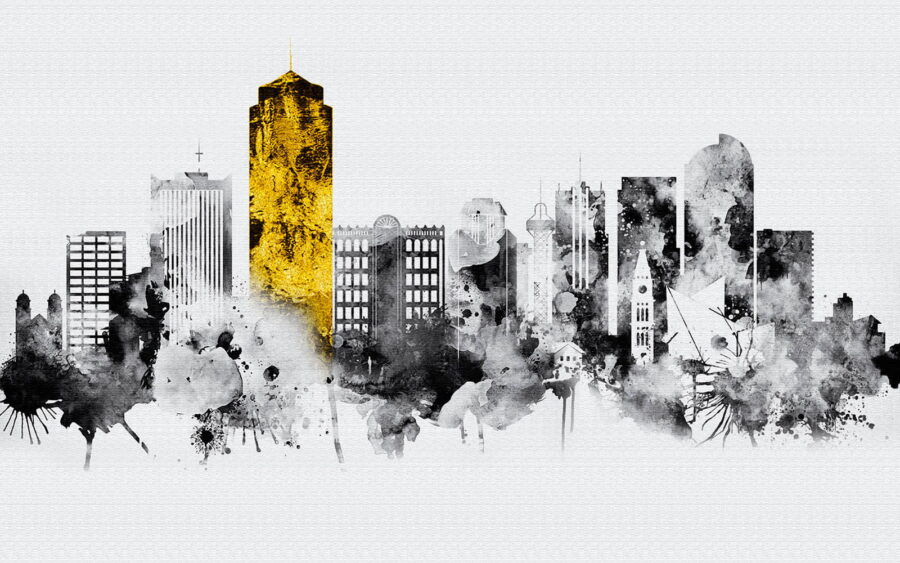 Black and white cityscape Black and white cityscape