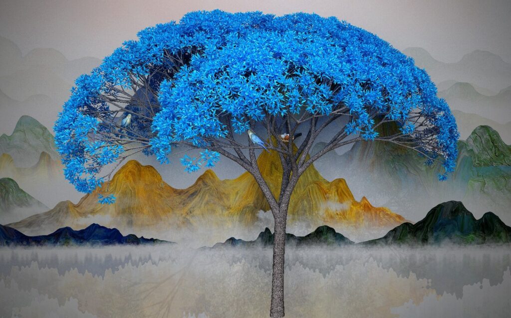 Tree with blue leaves u24717p 1024x639 - Tree with blue leaves - tegory