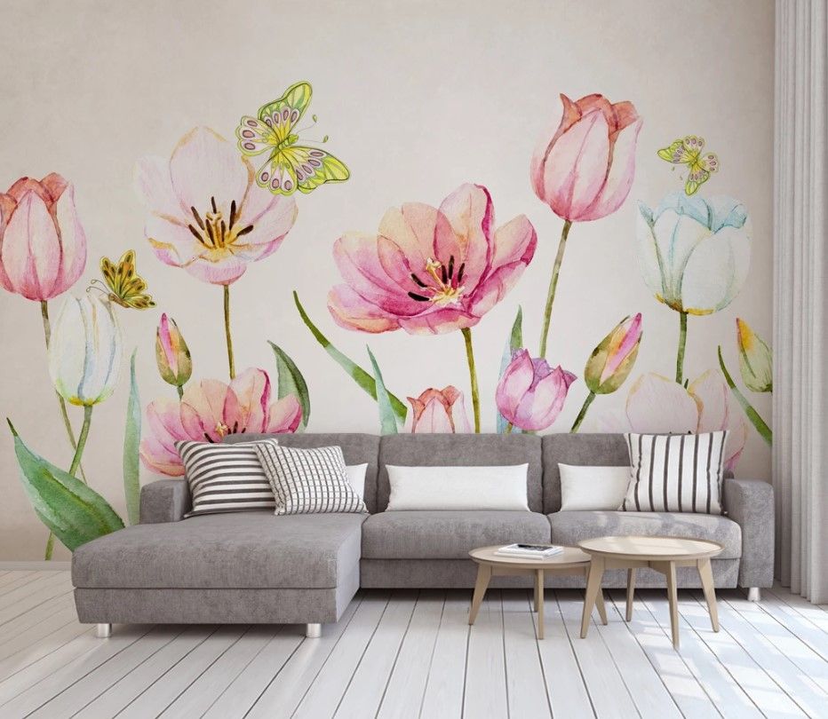Painting of flowers and butterflies u24484pig1m - Painting of flowers and butterflies - tegory