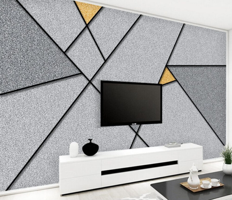 Grey and yellow triangle