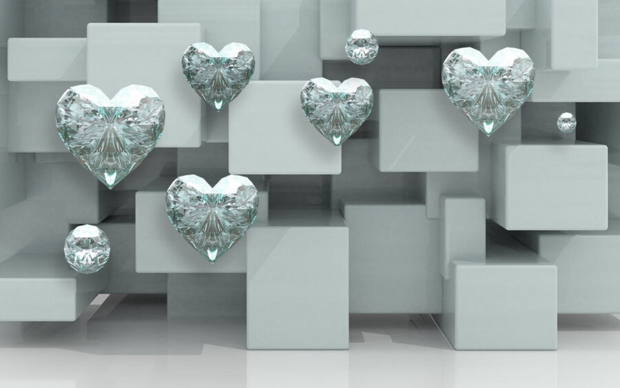 Group of diamonds on a wall