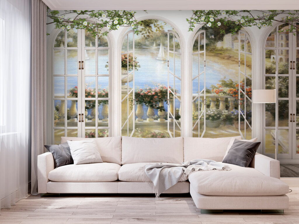 Wall mural of a garden with a view of a balcony u21592pig4 1024x768 - Wall mural of a garden with a view of a balcony