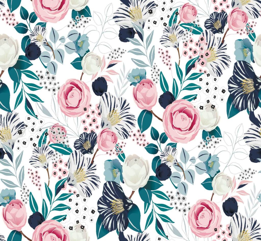 Pattern of flowers and leaves Pattern of flowers and leaves