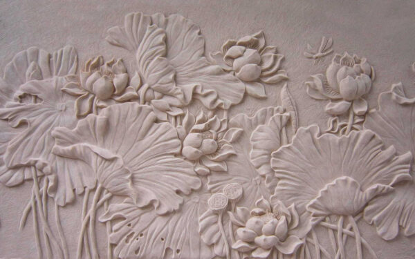 Elegant floral relief design in beige Elegant floral relief design in beige