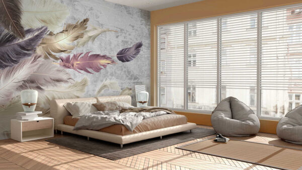 Group of feathers flying Group of feathers flying