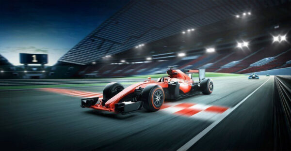 Race car on a track Race car on a track