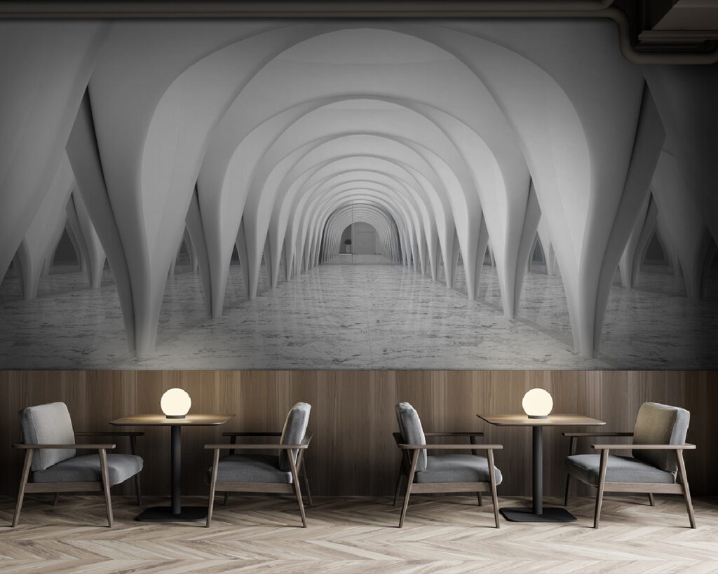 White room with arched ceiling White room with arched ceiling