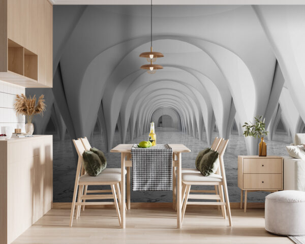 White room with arched ceiling White room with arched ceiling