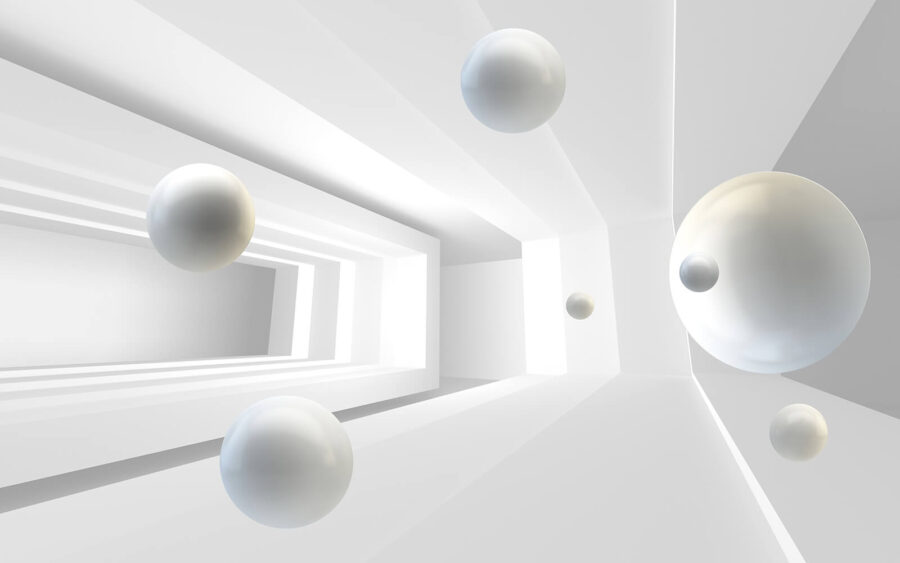 Wall murals White balls in a room - Image 2
