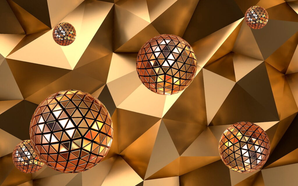 Floating geometric spheres in harmony. Floating geometric spheres in harmony.