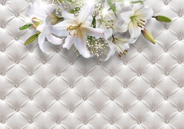 Group of white flowers on a white background Group of white flowers on a white background