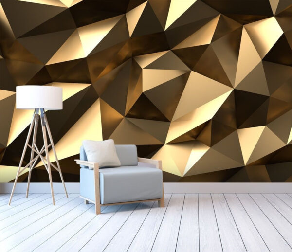 Gold and black triangular shapes