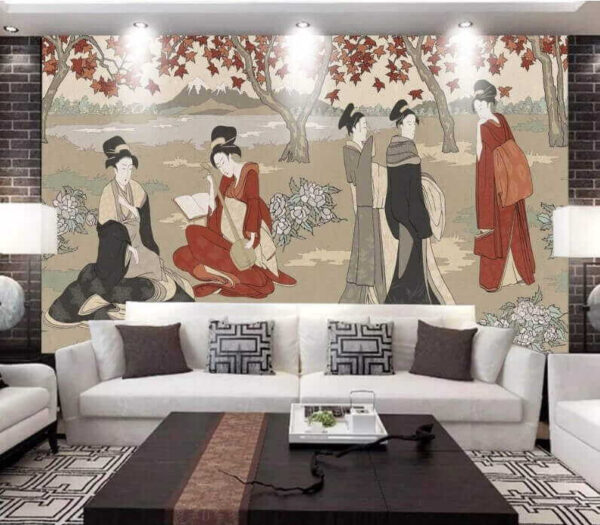 Group of women in traditional japanese clothing Group of women in traditional japanese clothing