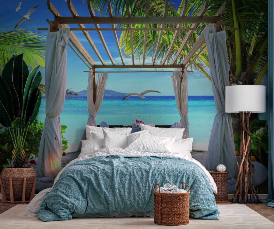 Table set up on a beach