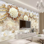 Wall murals Elegant floral design on luxurious texture