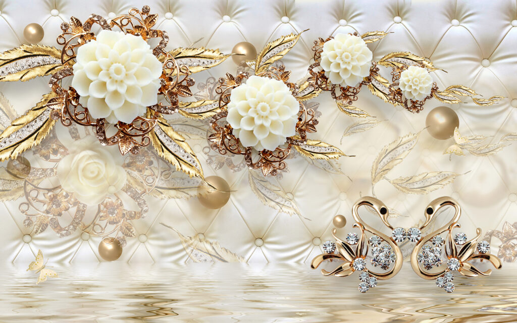 Elegant floral design on luxurious texture